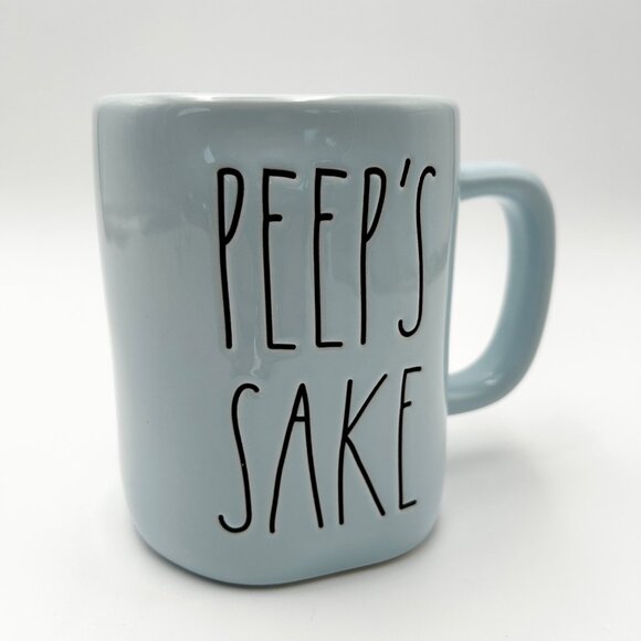 Rae Dunn Artisan Collection Peeps Sake Light Blue Ceramic Mug 12 Oz - Picture 1 of 8